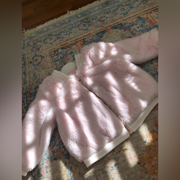 EUC toddler faux fur bomber jacket - Picture 1 of 2